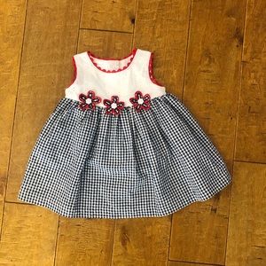 Bonnie Baby Gingham Patriotic Dress sz 3-6months
